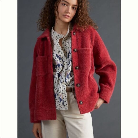 Anthropologie Houndstooth Shirt Jacket NEW Size Small - Picture 1 of 13